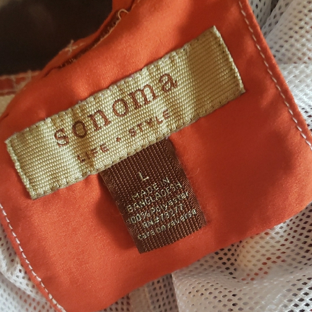 Sonoma Vibrant Orange Swim Trunks Hawaiian Orange Floral Flowers Excellent Large - Picture 3 of 15